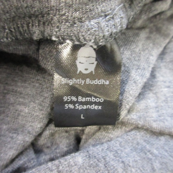 Slightly Buddha Harem Pants Women L Gray Bamboo Blend Lounge Casual Comfy 342 - Picture 3 of 12